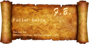 Faller Bella névjegykártya
